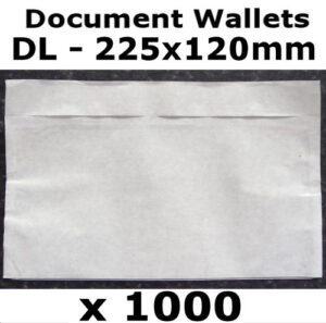 QTY 1000 - DL (225x120mm) Plain Unprinted Document Wallets