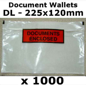 QTY 1000 - DL (225x120mm) Printed Document Address Wallets Label