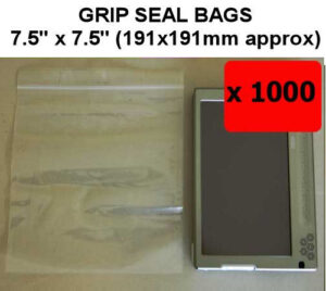 QTY 1000 - 7½" x 7½" Grip Seal Bags (191x191mm) - 200g/50mu