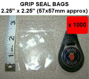 QTY 1000 - 2¼" x 2¼" Grip Seal Bags (57x57mm) 200g