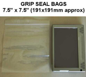 QTY 100 - 7½" x 7½" Grip Seal Bags (191x191mm) - 200g/50mu