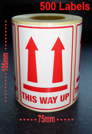 QTY 500 Labels - THIS WAY UP (Large)