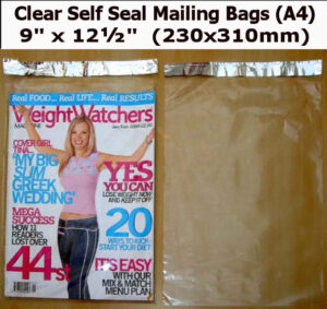 QTY 1500 - 9" x 12¾" Clear Poly Bags SELF SEAL (230x310mm)