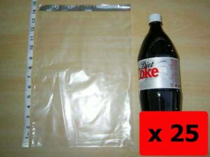 QTY 25 - 10" x 14" Clear Poly Bags SELF SEAL (250x350mm)
