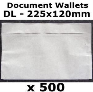 QTY 500 - DL (225x120mm) Plain Unprinted Document Wallets