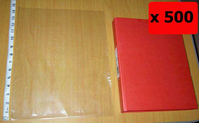 QTY 500 - 12" x 15" Clear Poly Bags 120g (300x375mm)