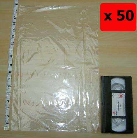 QTY 50 - 12" x 18" Clear Poly Bags 120g (300x450mm)