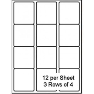 12 Labels per sheet - x 100 Sheets (3x4)
