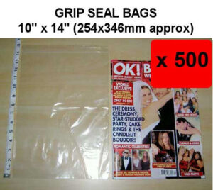 QTY 500 - 10" x 14" Grip Seal Bags (254x356mm) - 180g/45mu