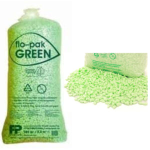 Flo Pak Green Polystyrene Packing Peanuts Void Fill - 1 cu ft