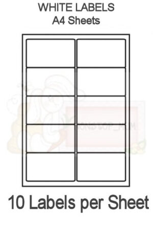10 Labels per sheet - x 10 Sheets