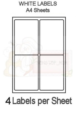 4 Labels per sheet - x 100 Sheets